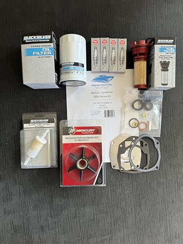 Mercury VERADO OEM Service Kit Quicksilver Oil & Fuel Filter(s), Impeller kit, & NGK Spark Plugs