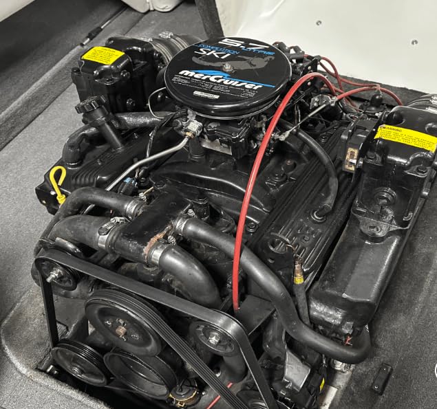 Mercruiser 5.7 Litre Competition SKI 350 1996+ 5.7L Quicksilver OEM Midnight Marine Service Kit: Fuel & Oil Filter(s), Impeller, and (8) Spark Plugs Malibu Supreme Sanger Centurion Tige Calabria