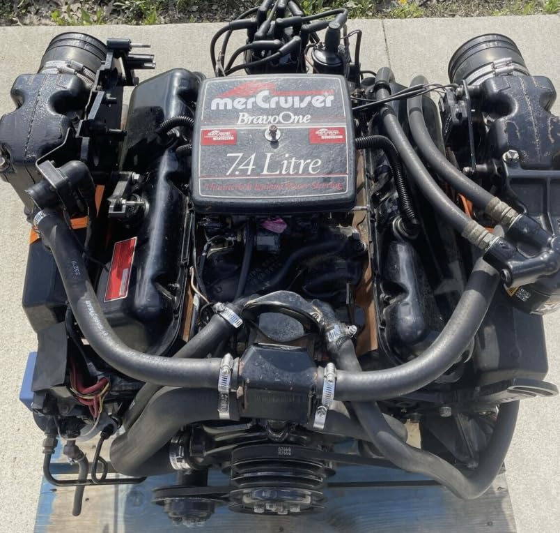 7.4L 454 V8 Bravo OEM Service Kit(1988-91) Gen IV (Thunderbolt Ignition/Power Steering) Mercruiser/Quicksilver w/Fuel & Oil Filter, Impeller, and Spark Plugs