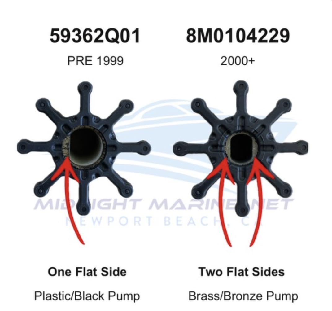 Mercruiser 350 Magnum Tournament SKI 5.7L (pre-1996) Quicksilver OEM Midnight Marine Service Kit: Fuel & Oil Filter, Impeller, and Spark Plugs Malibu Supreme Sanger Centurion Tige Calabria SkiRay