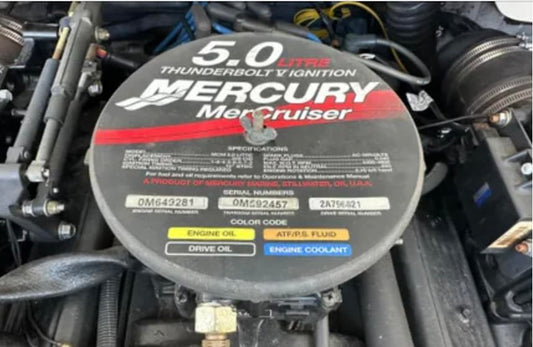5.0L Mercruiser Thunderbolt V (1997+) with "Alpha Outdrive" OEM Service Kit: Fuel & Oil Filter(s), Impeller, and "LONG TREAD" Vortec Spark Plugs Quicksilver Midnight Marine V8 "Turn Key Start"