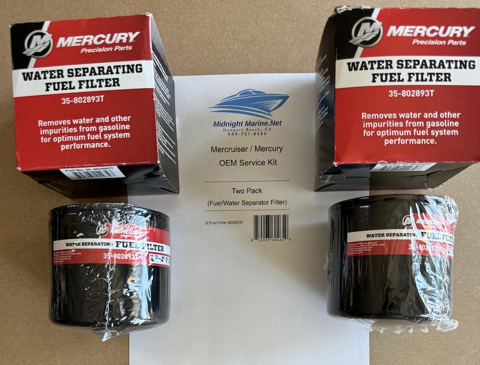 Mercruiser/Quicksilver (2) Pack Fuel Filter 802893Q01 / 802893T (Fuel Water Separator Remote Filter)