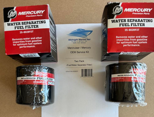 Mercruiser/Quicksilver (2) Pack Fuel Filter 802893Q01 / 802893T (Fuel Water Separator Remote Filter)