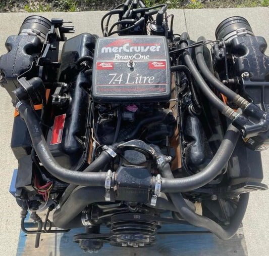 7.4L 454 V8 Bravo OEM Service Kit(1988-91) Gen IV (Thunderbolt Ignition/Power Steering) Mercruiser/Quicksilver w/Fuel & Oil Filter, Impeller, and Spark Plugs
