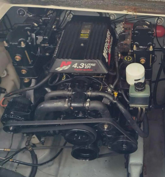 Midnight Marine OEM Service Kit 4.3L EFI Digital Ignition ALPHA One Quicksilver Mercruiser: Fuel & Oil Filter(s), Impeller, and AC Delc Spark Plugs