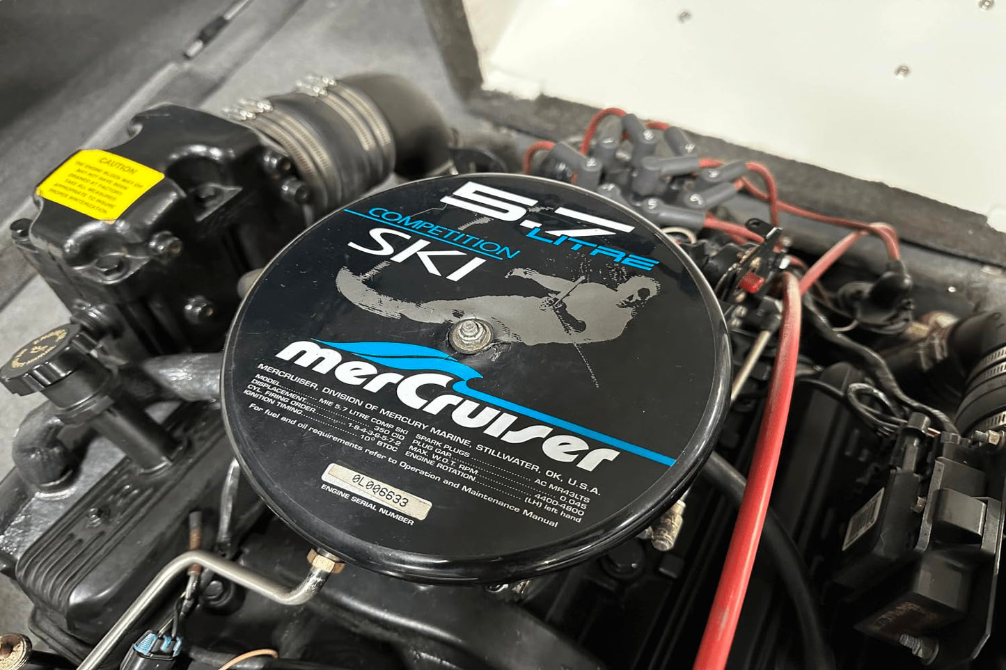 Mercruiser 5.7 Litre Competition SKI 350 1996+ 5.7L Quicksilver OEM Midnight Marine Service Kit: Fuel & Oil Filter(s), Impeller, and (8) Spark Plugs Malibu Supreme Sanger Centurion Tige Calabria